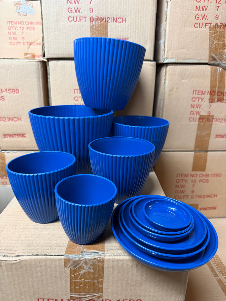 MISC BLUE PLANTERS (PLASTIC)