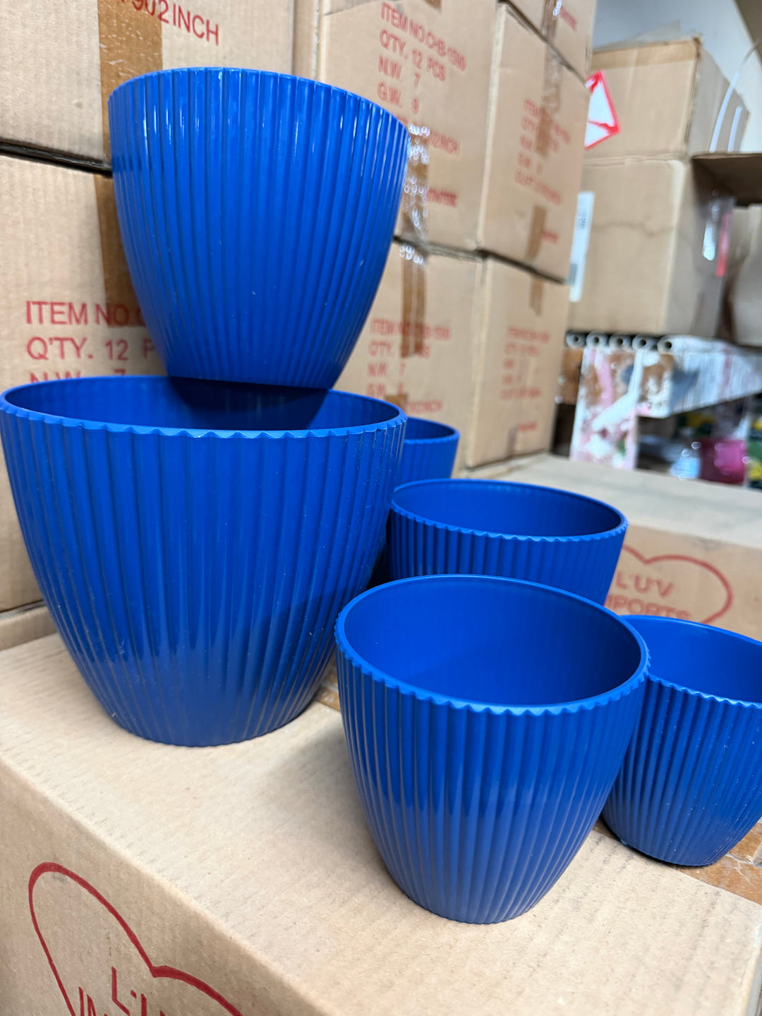 MISC BLUE PLANTERS (PLASTIC)